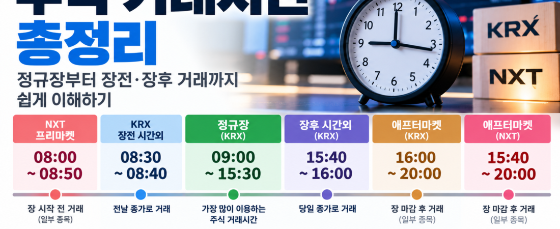 주식 거래시간 총정리, 정규장부터 시간외 거래까지 쉽게 이해하기